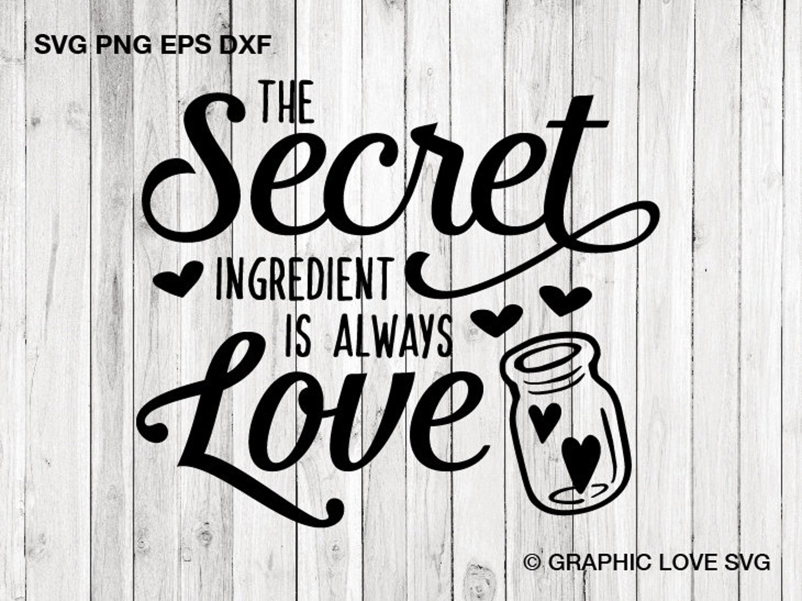 The Secret Ingredient is Always Love Svg Kitchen Svg Kitchen Etsy Canada