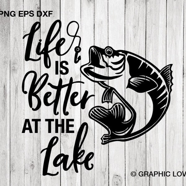 Life is better at the lake Svg, Fishing Svg, Fishing Dad Svg, Fishing Grandpa Svg, Lake Dad Svg, Summer Vacation Svg, Lake Lover Gift Cricut