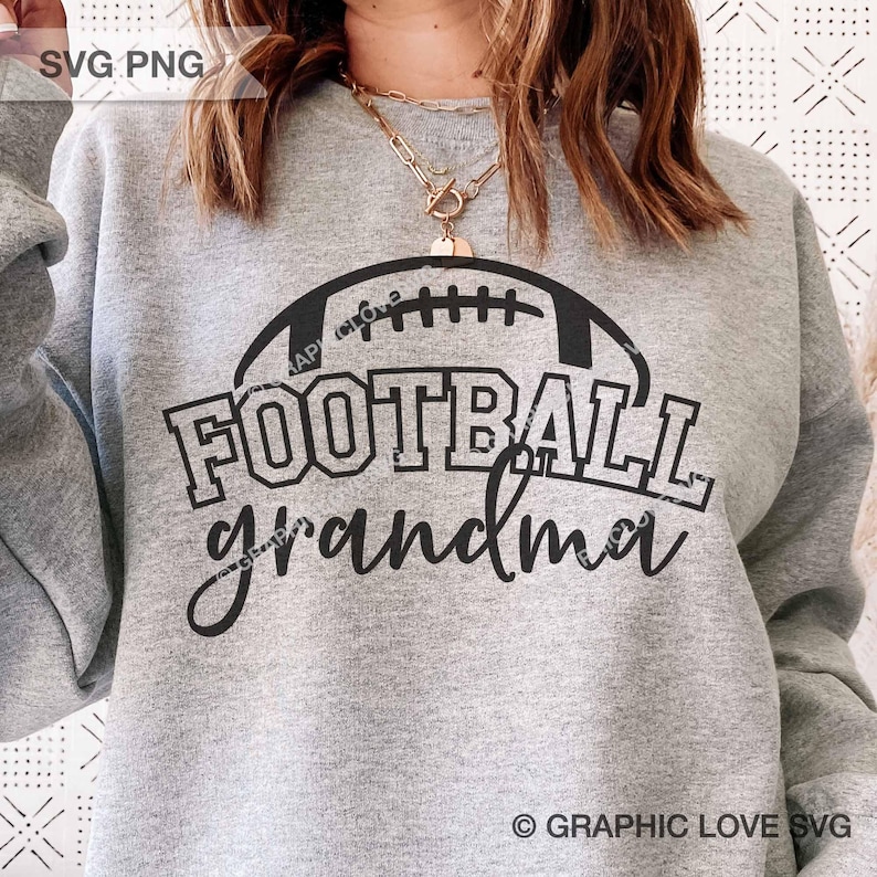Football Grandma Svg Png, Football Grandma Sublimation Png, Football Grandma Shirt Iron On Png, White, Black, Football Grandma Dtf file