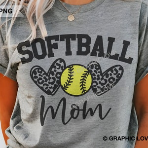 Softball Mom Svg Png, Leopard Softball Mom Svg, Sport zwart, Gepard Softball Mom Shirt Eisen auf Png, Sublimation, Cricut