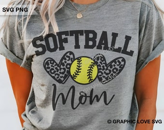 Softball Mom Svg Png, Leopard Softball Mom Svg, Sports Svg, Cheetah Softball Mom Shirt Iron On Png, Sublimation, Cricut