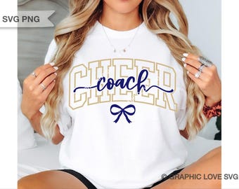 Cheer Coach Gift Svg Png Bundle Blue Maroon Green Purple Pink Gold Silver Black White Cheerleader Coach Shirt Iron On Png Sublimation