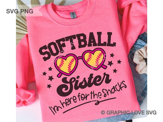 Softball Sister Svg Png, Funny Little Sister Softball Shirt Svg, Softball Sister Shirt Iron On Png, Softball Sister Sublimation