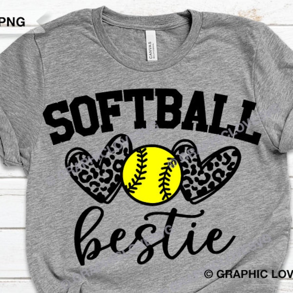 Softball Best Friend Svg Png Leopard Cheetah Softball Best Friends Svg Softball Best Friend Iron On Png Sublimation Png