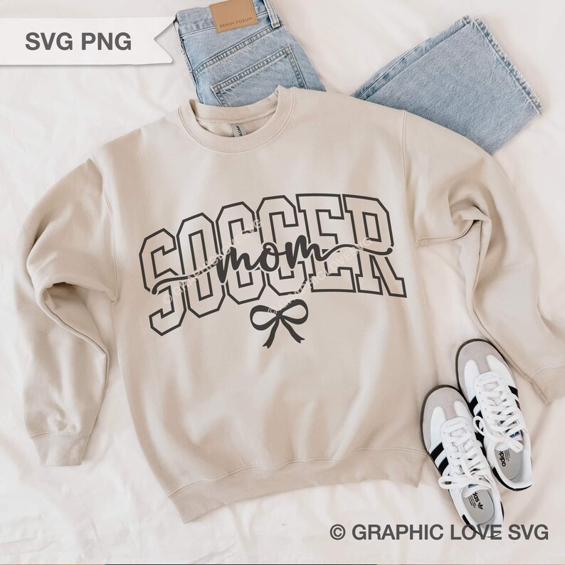 Soccer Mom Svg Png Dtf file, Varsity Cute Chic Bow Soccer Mom Sublimation Red Glitter Black White