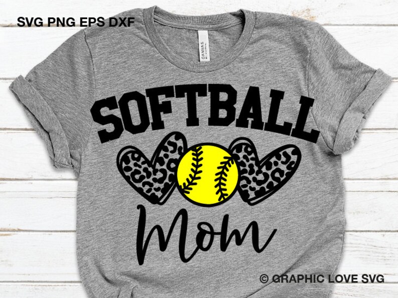 Softball Mom Svg Leopard Heart Svg Softball Mom Png Sports Etsy