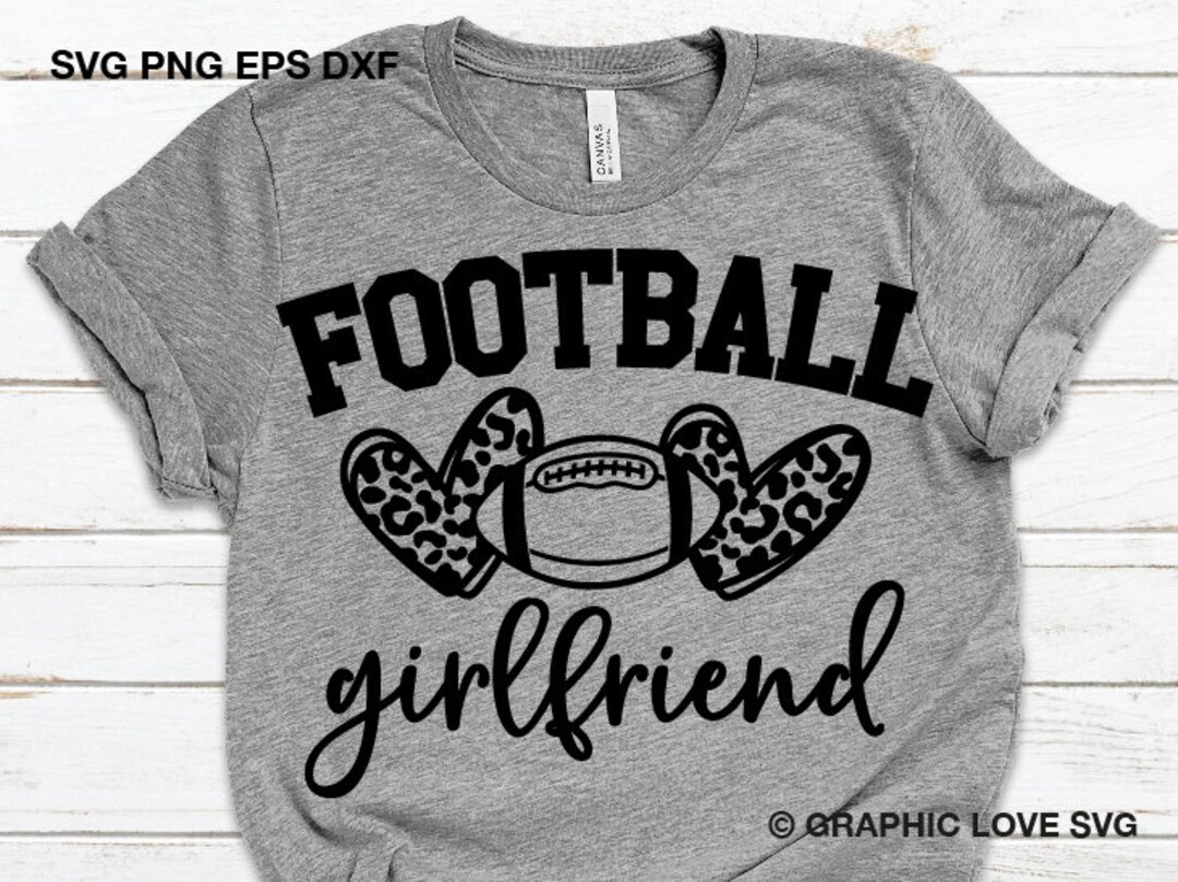 Football Girlfriend Svg, Leopard Heart Svg, Leopard Print Football