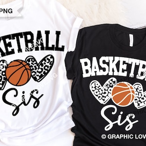 Svg sœur de basket-ball, sœur de basket-ball léopard png, sœur de basket-ball Svg, chemise de sœur de basket-ball guépard fer à repasser, Cricut