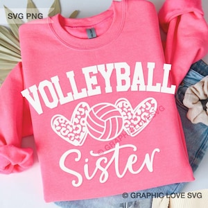 Volleyball Sister Svg Png, Leopard Volleyball Sister Iron On Png, Cheetah Volleyball Sister Png, Cricut, Volleyball Sister Sublimation Png