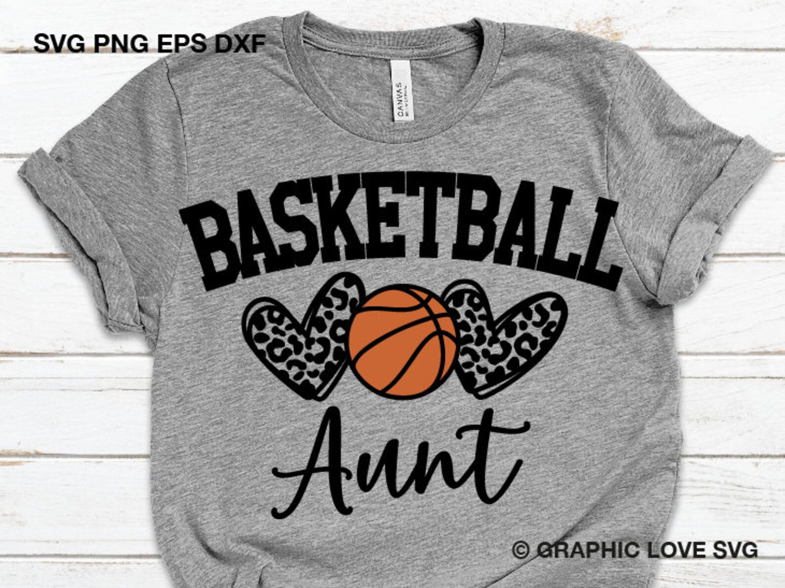 Basketball Aunt Shirt Svg Leopard Heart Svg Leopard Print | Etsy