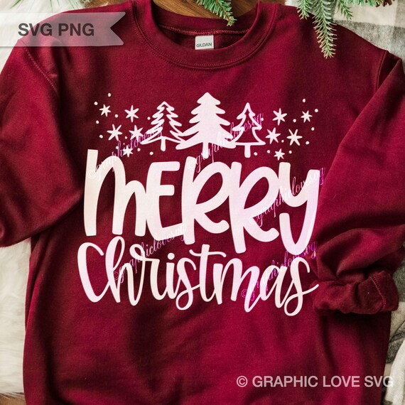 Merry Christmas Svg Png, Christmas Tree, Christmas Shirt Iron On Png, Christmas Sign Cut File, Women Sublimation Png