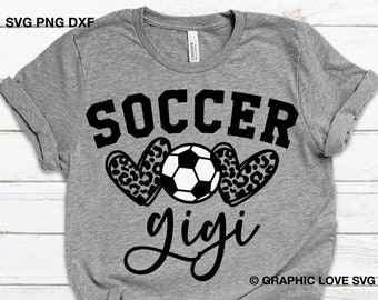 Soccer Gigi Svg, Leopard Heart Svg, Game Day Soccer Gigi Shirt Svg, Soccer Gigi Iron On Png, Love Soccer Family Svg, Cricut Dxf