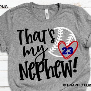 Ese es mi sobrino Svg, Tía del béisbol Svg, Camiseta orgullosa de la tía del béisbol para planchar en Png, Jugador de béisbol favorito Sobrino Svg, Corazón Svg