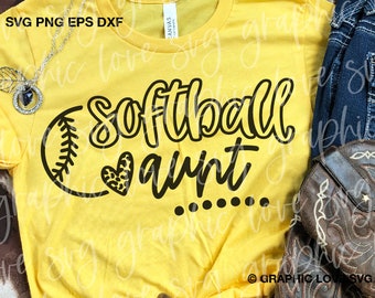 Cute Softball Aunt Svg Png Leopard Softball Aunt Svg Cheetah Softball Aunt Sublimation Png Softball Aunt Iron On Png
