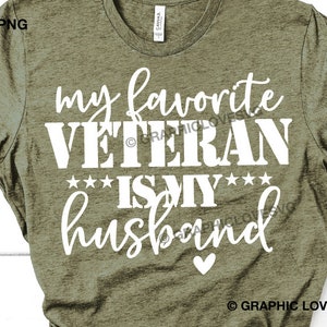 Veteraanvrouw SVG png, mijn favoriete veteraan is mijn echtgenoot SVG, veteraanvrouw png, militaire vrouw shirt opstrijkbaar png, veteraanvrouw sublimatie png