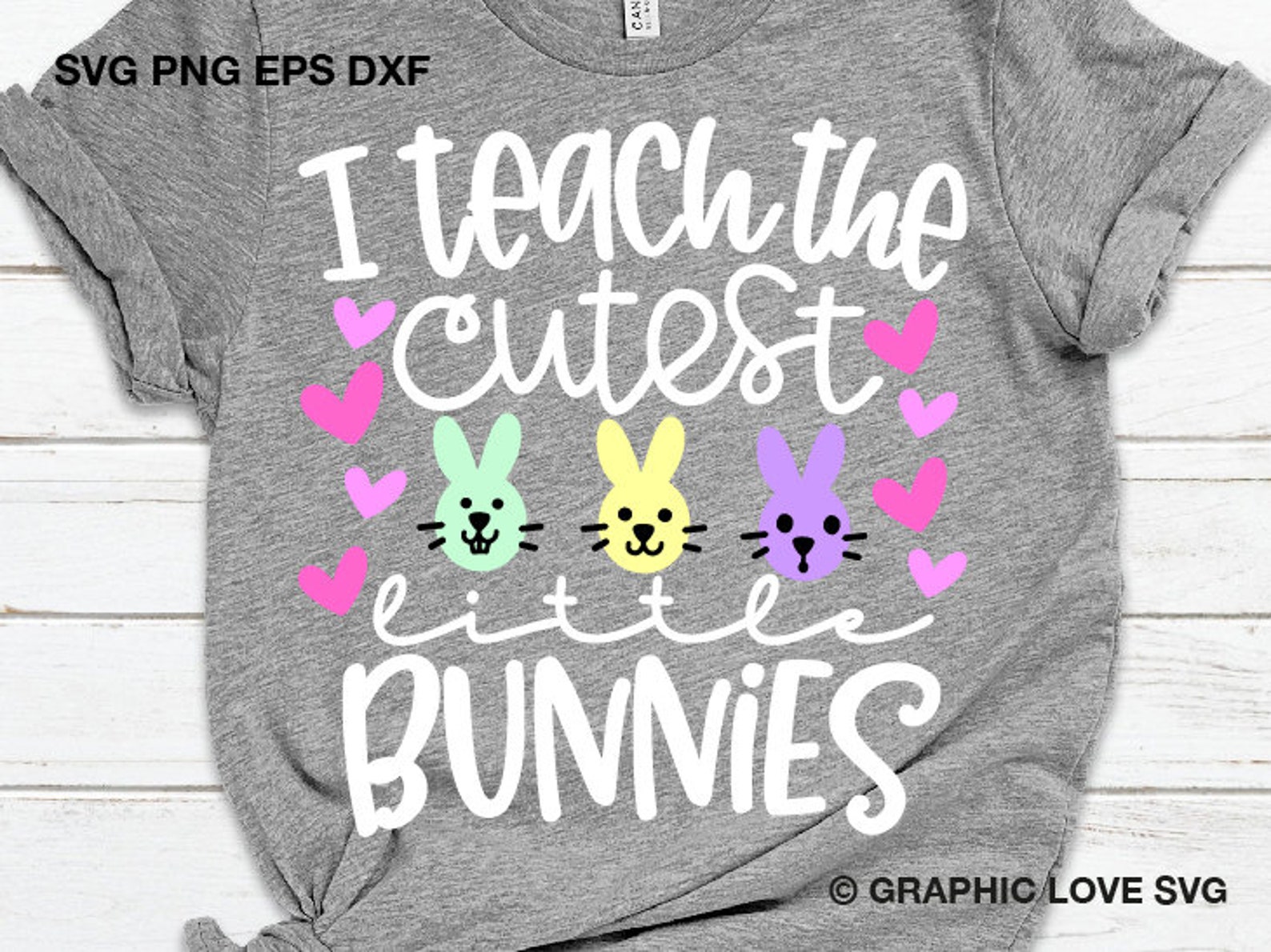 Download Teacher Shirts Easter Svg I Teach the Cutest Little Bunnies | Etsy