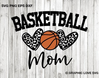 Basketball Mom Svg Png Leopard Heart, Cheetah Basketball Mom Iron On Png, Basketball Mom Sublimation Png, Cricut