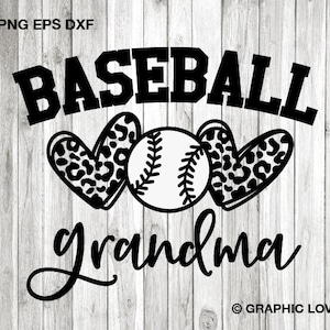 Baseball Grandma Svg Png, Leopard Heart Baseball Grandma Shirt Svg, Love Baseball Grandma Iron On Png Cricut, Sublimation
