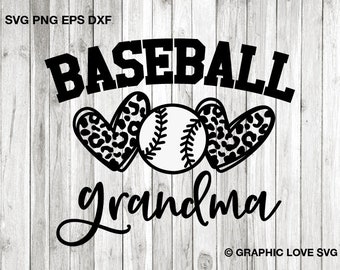 Baseball Grandma Svg Png, Leopard Heart Baseball Grandma Shirt Svg, Love Baseball Grandma Iron On Png Cricut, Sublimation