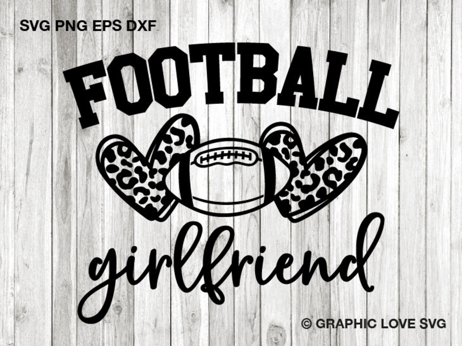 Football Girlfriend Svg, Leopard Heart Svg, Leopard Print Football