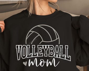 Volleyball Mom Svg Png, Varsity Sublimation (Digital Download) Black, White