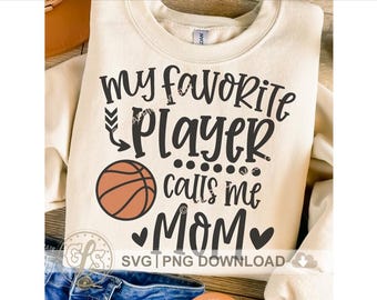 Basketball Mom Svg Png, My Favorite Player Calls Me Mom Svg, Basketball Mom Iron On Png, Love Basketball Family Sublimation, Cricut