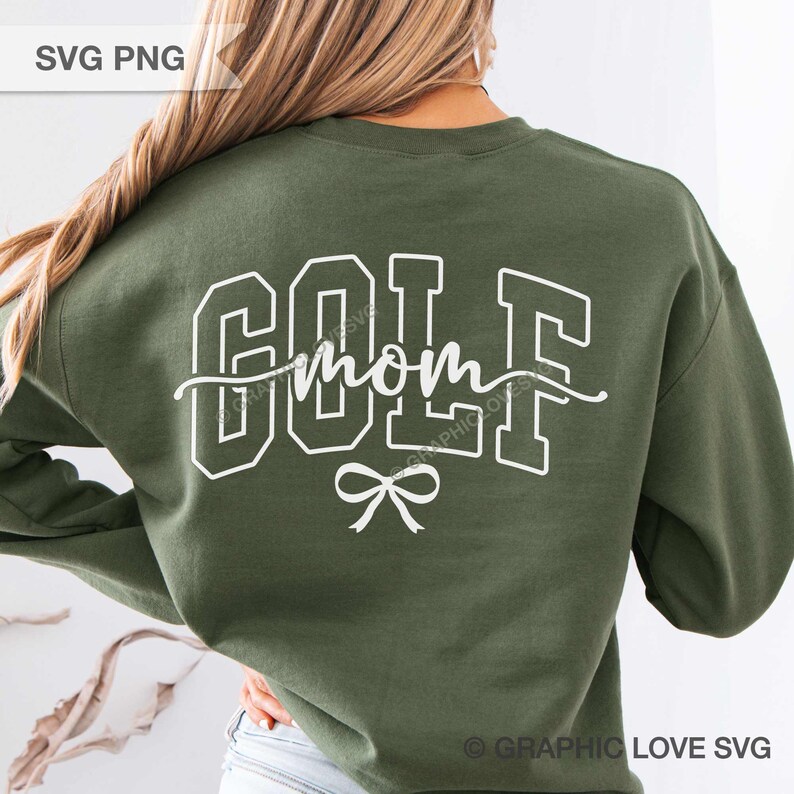 Golf Mom Svg Png Dtf file, Cute Bow Golf Mom Shirt Iron On Png, Golf Mom Sublimation, Black, White, Brown