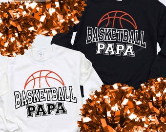 Basketball Papa Svg Png, Basketball Papa Sublimation Digital Download, Black, White
