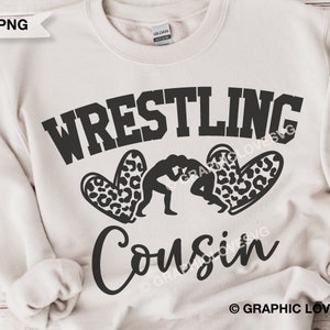 Wrestling Cousin Svg, Leopard Wrestling Cousin Svg, Cheetah Wrestling Cousin Png, Camisa Wrestling Cousin Iron On Png