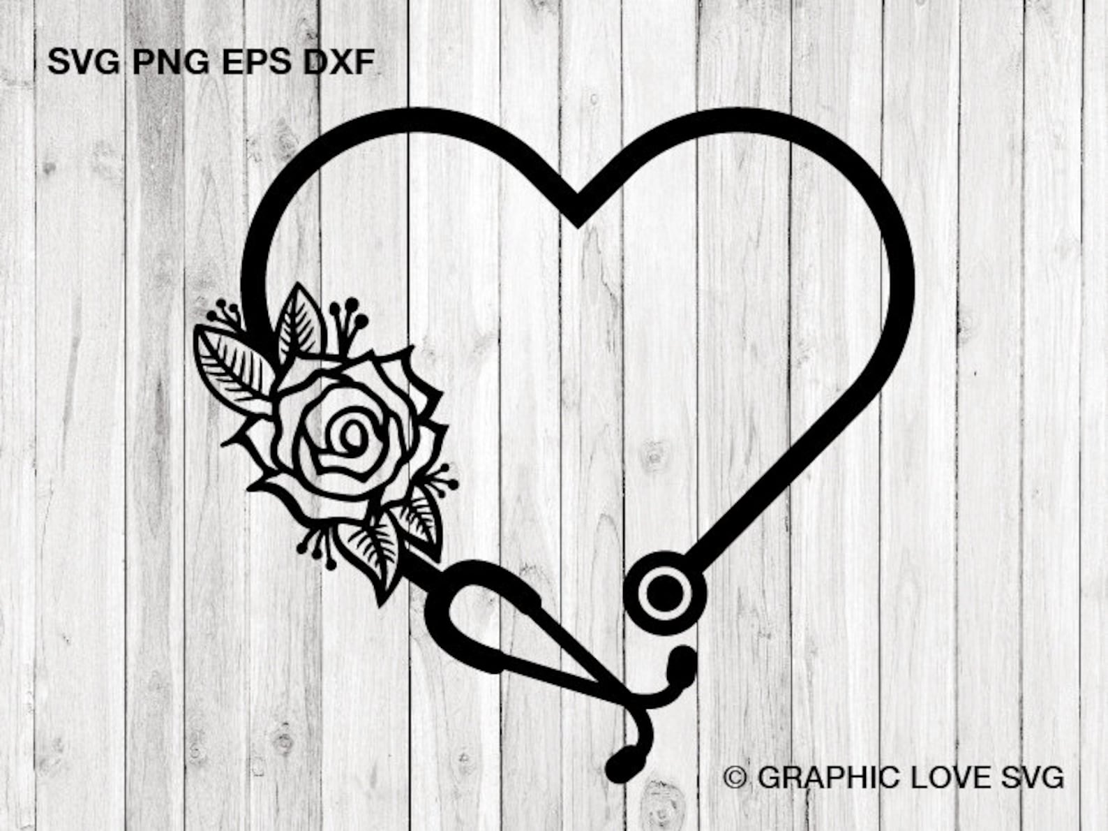 Download Floral Stethoscope SVG Nurse svg Nursing svg Flower Heart | Etsy