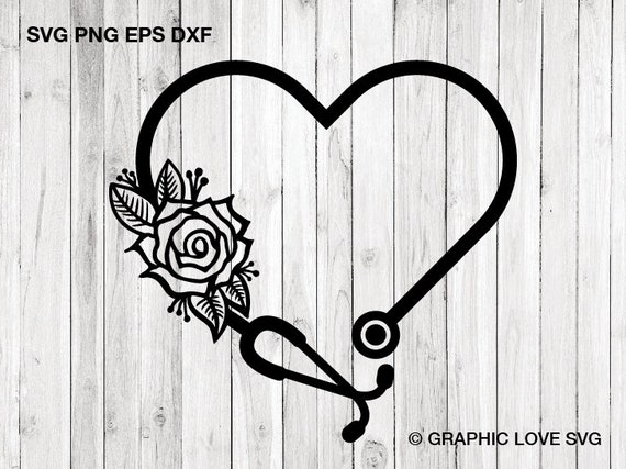 Download Floral Stethoscope SVG Nurse svg Nursing svg Flower Heart ...
