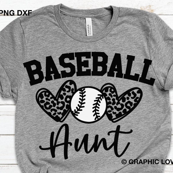 Baseball Aunt Svg, Leopard Heart Svg, Baseball Aunt Png, Game Day Baseball Aunt Svg, Baseball Aunt Shirt Iron On Png, Love Baseball Dxf