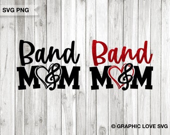 Band Mom Svg Png, Koszulka Marching Band Mom do prasowania Png, Nuty muzyczne, Instrumenty perkusyjne, Trąbka, Sublimacja Band Mom Png, Cricut