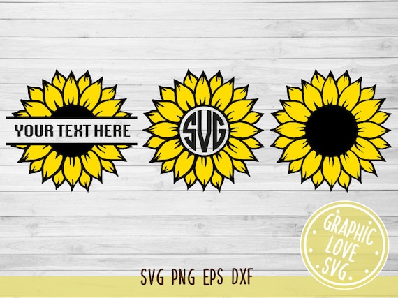 Download Split Sunflower svg flower svg Sunflower monogram svg ...
