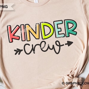 Kinder Crew Svg PNG, Jardim de Infância Svg, Camiseta Kinder Svg, Kinder Crew PNG, Camiseta Kinder Team Iron On PNG, Professora de Jardim de Infância Svg, Cricut