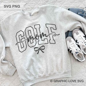 Golf Mom Svg Png Dtf file, Cute Bow Golf Mom Shirt Iron On Png, Golf Mom Sublimation, Black, White, Brown