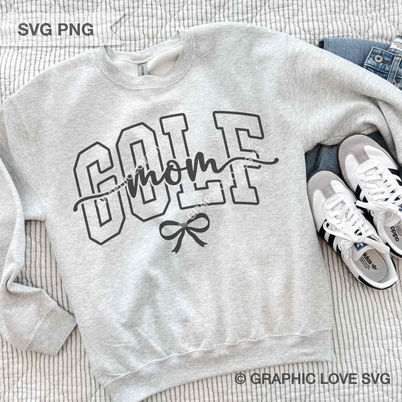 Golf Mom Svg Png Dtf file, Cute Bow Golf Mom Shirt Iron On Png, Golf Mom Sublimation, Black, White, Brown