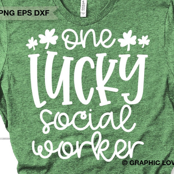 Social Worker St Patricks Day Svg, One Lucky Social Worker Svg, St Patrick's Day Social Worker Shirt Iron On Png, Sublimation Png, Cricut