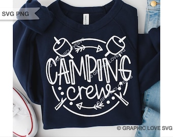 Camping Crew Svg Png, Field Trip, Family Camping Shirt Iron On Png, White, Black