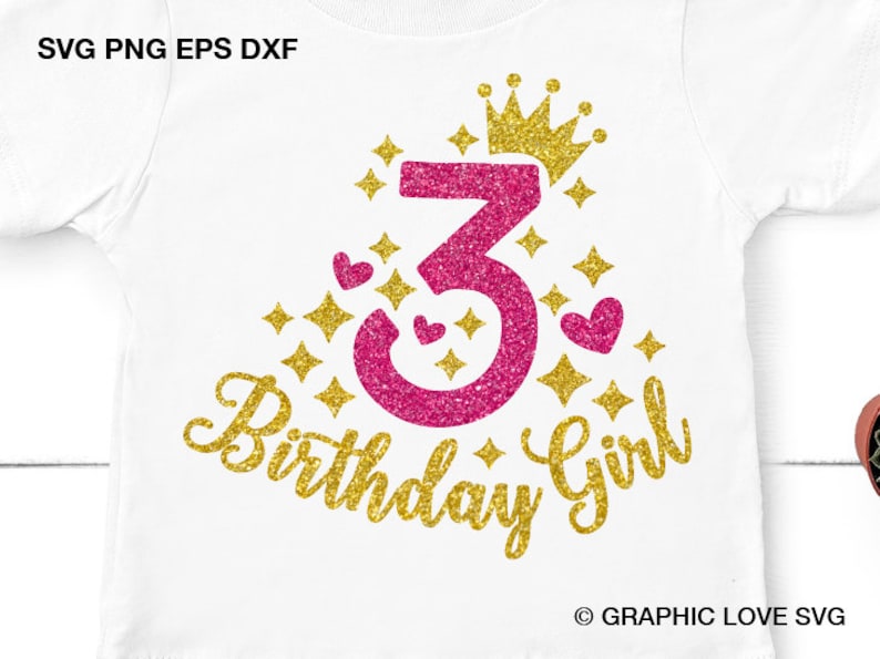 Download Third Birthday Girl svg 3rd Birthday svg Three Birthday ...