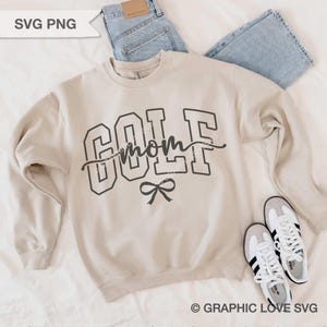 Golf Mom Svg Png Dtf file, Cute Bow Golf Mom Shirt Iron On Png, Golf Mom Sublimation, Black, White, Brown
