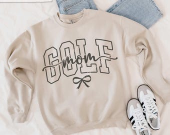 Golf Mom Svg Png, Cute Bow Golf Mom Shirt Iron On Png, Black, White, Brown