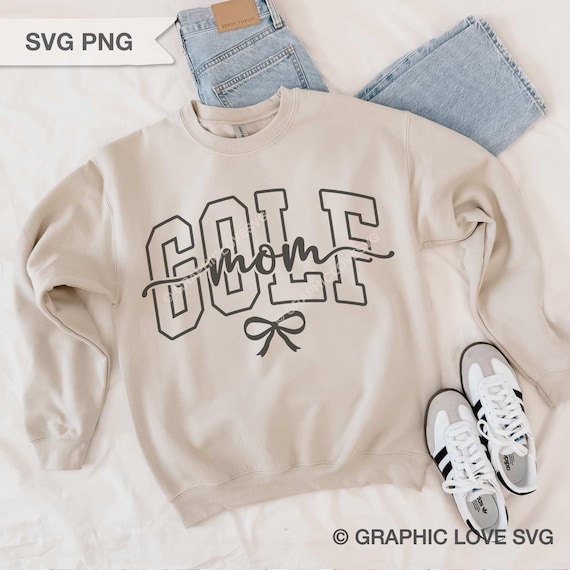 Golf Mom Svg Png, Cute Bow Golf Mom Shirt Iron On Png, Black, White, Brown
