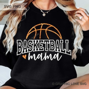 Basketball Mama Svg Png Dtf file, Basketball Mama Shirt Iron On Png, Basketball Mama Sublimation Png, Basketball Family, Black, White, Glitter