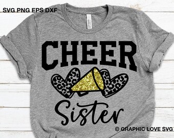 Cheerleader Sister Svg Png Leopard Glitter Cheerleader Svg Cheer Family Svg  Cheetah Cheer Sister Shirt Iron on Png - Etsy Denmark