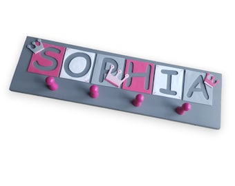 Kindergarderobe personalisiert mit Wunschnamen - Motiv "Sophia"