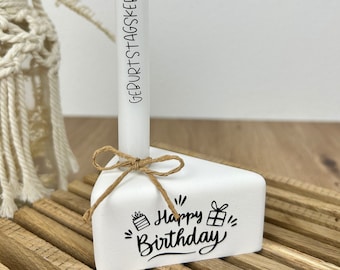 Pustekuchen I Tortenstück mit Kerze I Geburtstagsgeschenk I Geburtstagskuchen