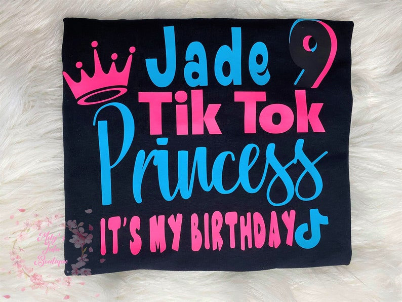 Tik Tok Birthday Shirt Tik Tok Princess Birthday Shirt | Etsy
