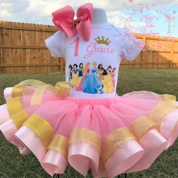 Princess tutu/Princess shirt/Birthday princess/ Princess Birthday Outfit/Disney Princess Birthday