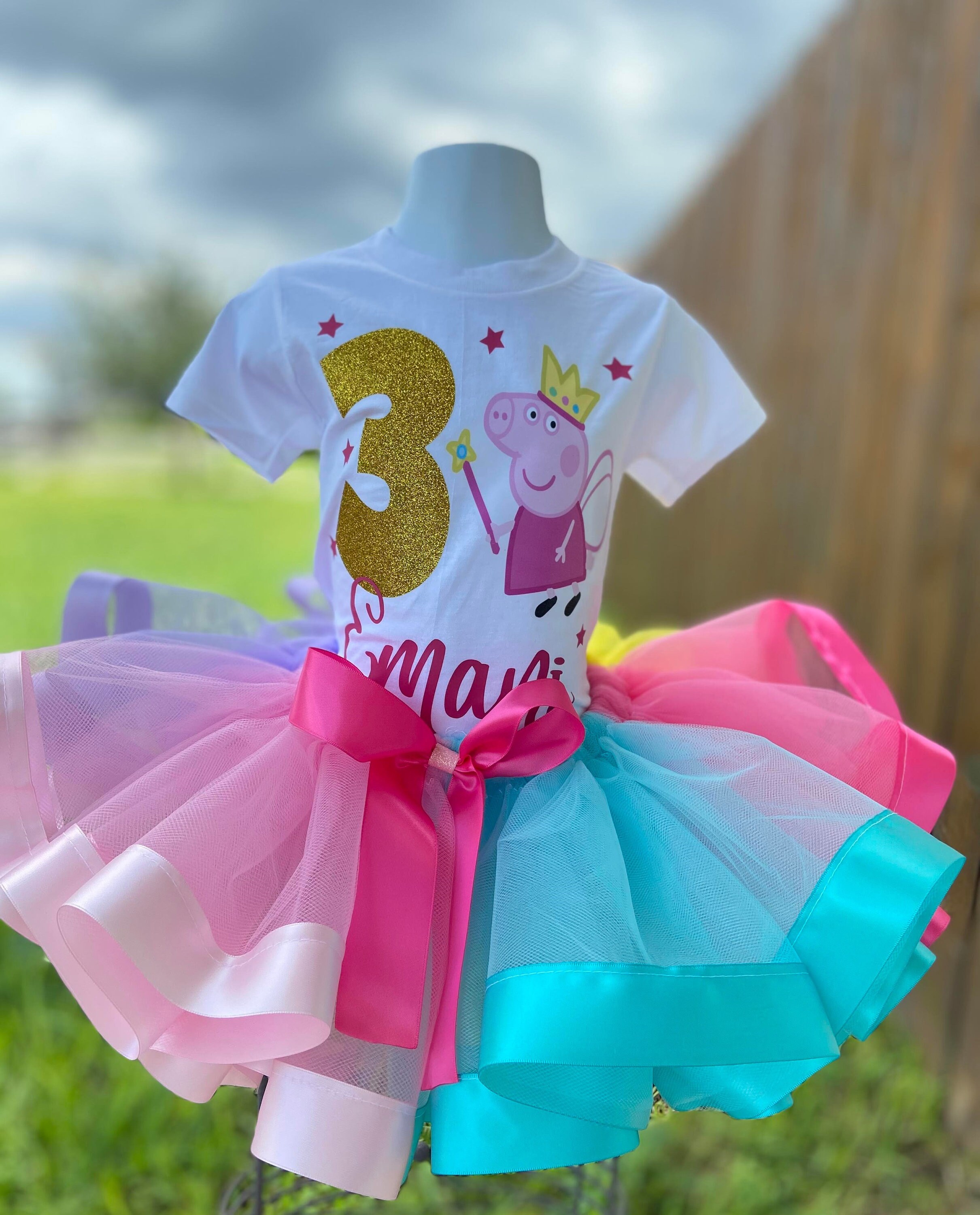 Peppa Pig 3pcs Baby Girl Cartoon Pig Print Short-sleeve Romper Set